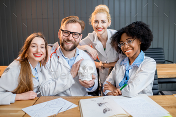 Portrait of a group of medics stock photo NULLED