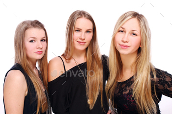 Group of young girlfriends stock photo NULLED