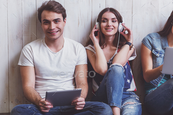 Group of young people stock photo NULLED
