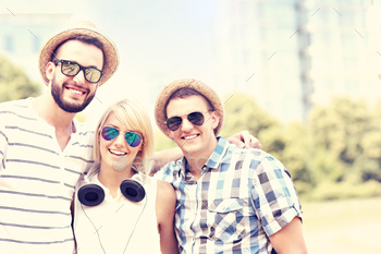 Group of happy friends stock photo NULLED