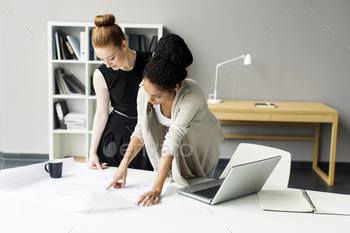 Young women in the office stock photo NULLED