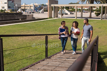 Group of students in Campus stock photo NULLED