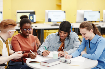 Group of Students in College stock photo NULLED