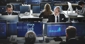 Stock Finance Business Banking Forex Money Concept stock photo NULLED