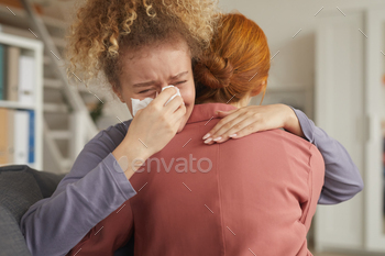 Woman in depression stock photo NULLED