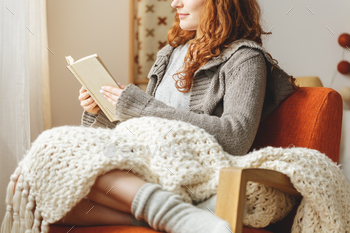 Woman reading a book stock photo NULLED