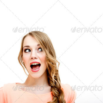 Young woman shocked stock photo NULLED