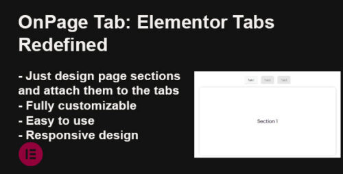 OnPageTab | Turn Elementor Sections into Tabs